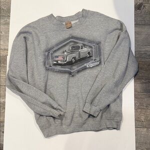 George Classic Gray Car Graphic Crewneck Sweater